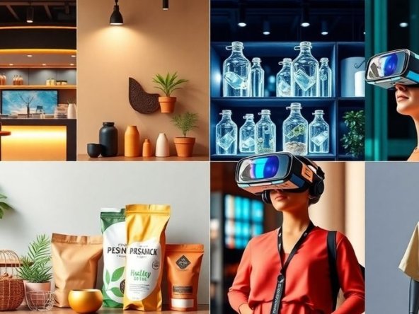 Collage of innovative business ideas for 2025.