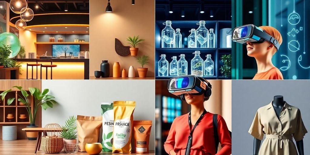 Collage of innovative business ideas for 2025.