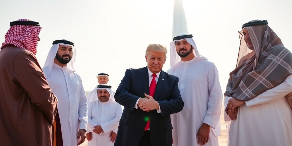 Trump and UAE officials shaking hands.
