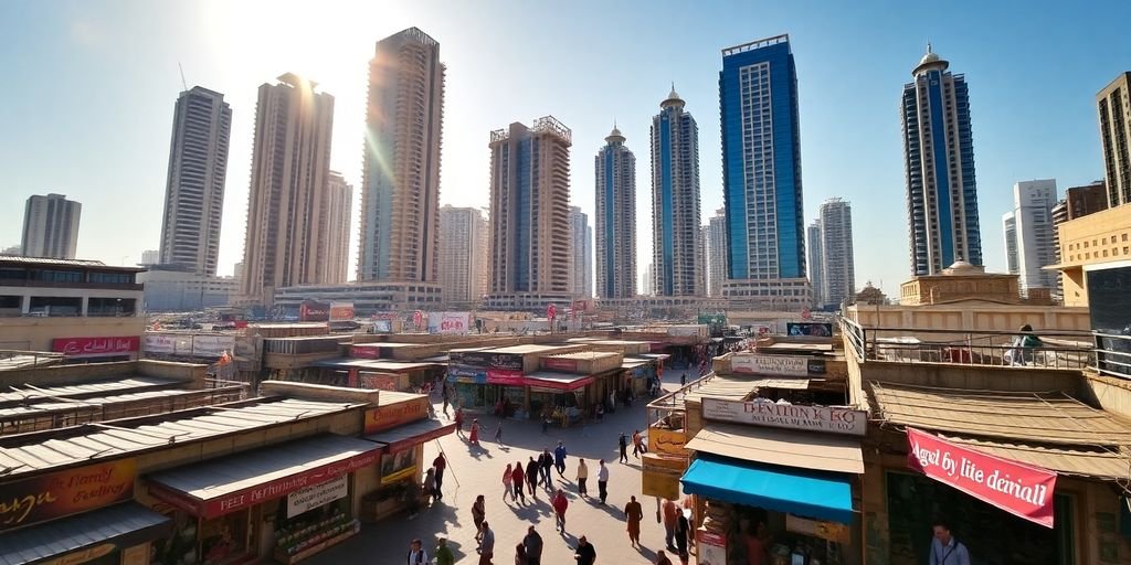 UAE cityscape with diverse businesses