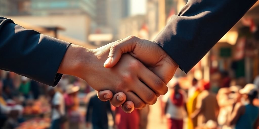 UAE and Africa shake hands.