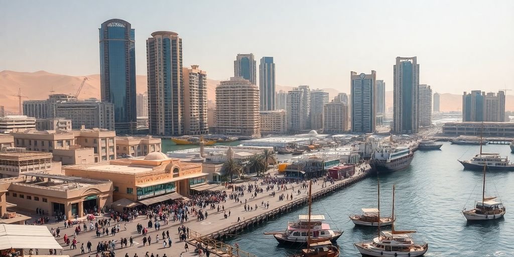 UAE cityscape with diverse economic activity