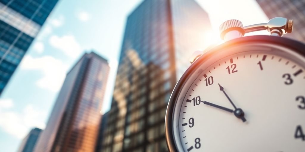 Clock with UAE skyline background.