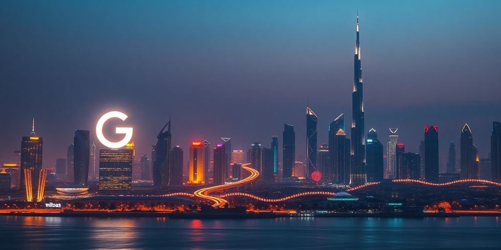 Futuristic UAE city.