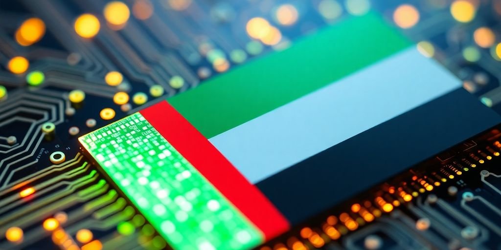 UAE flag, AI chip