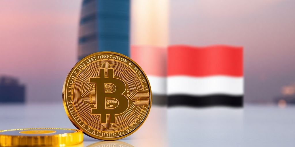 UAE flag, Trump Tower, crypto coin, AI chip