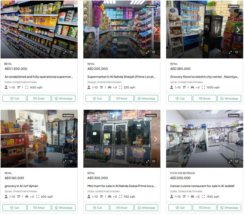 business for sale in UAE