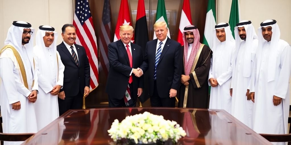 Donald Trump, UAE leaders, handshake